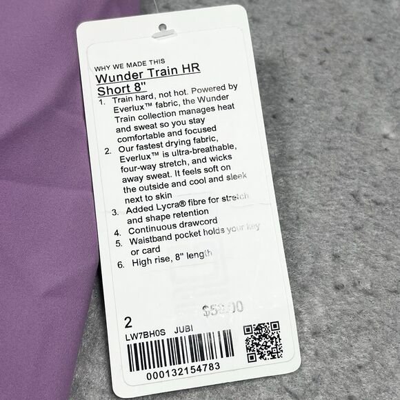 Lululemon Wunder Train HR Shorts Training Biker Running Women’s Size 2 NWT - Picture 9 of 12